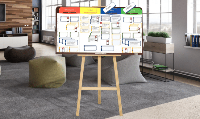 Plan projet sur un tableau blanc