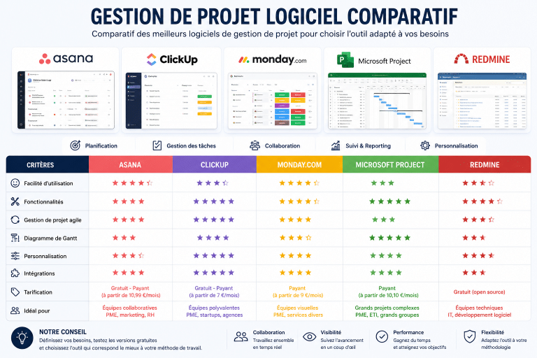 Le comparatif des logiciels de gestion de projet